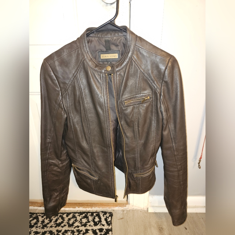 Black Rivet Women's Brown Leather Jacket